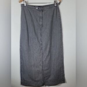 Vintage Liz Claiborne Denim Maxi Skirt Size 12/32" Waist Western Y2K Cotton